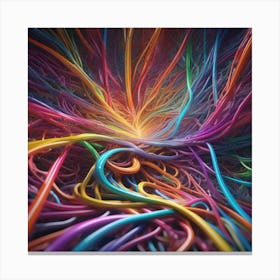 Abstract Colorful Wires 1 Canvas Print
