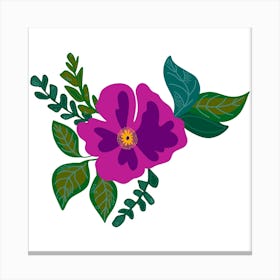 Flower With Leaves Canvas Print