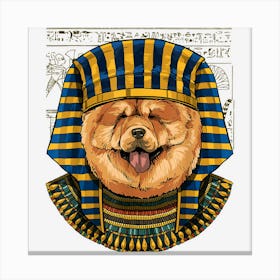 Ancient Egyptian Goddess Chow Chow Pyramid Puppy Dog Lover Canvas Print