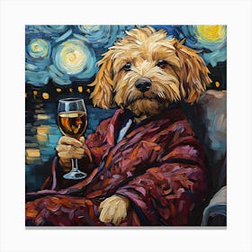 Dog In Bathrobe 1 Canvas Print