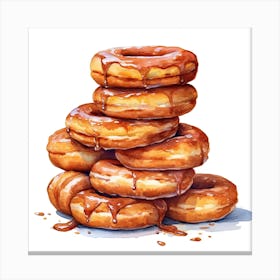 Stack Of Cinnamon Donuts Canvas Print