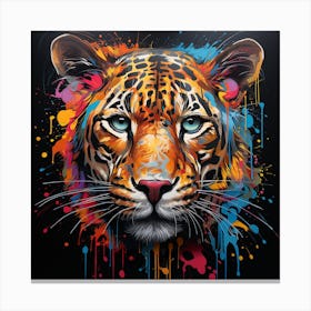 Grafitti Leopard Canvas Print