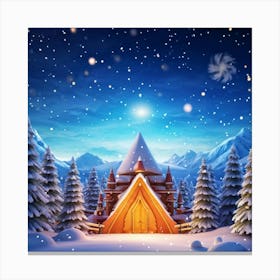 A Captivating Digital Render Of A Snowy Winter Banner Twinkling Magic Snowflakes Flirting With The 2 Canvas Print