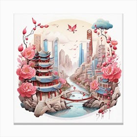 Chinese City 3 Canvas Print