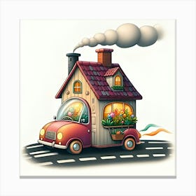 A Image Of A House Design As A Car Canvas Print