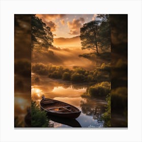 Boat In The Mist Canvas Print