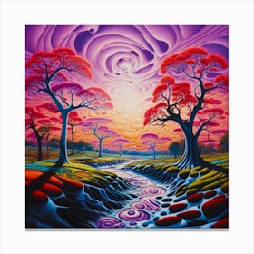 Earthworks In Romantic Hue Canvas Print