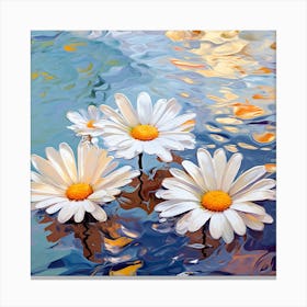 Daisies In Water Canvas Print