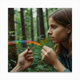 Rainbows In The Woods Canvas Print