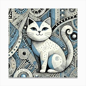 Tinsel Tail City Cat Canvas Print