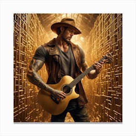 Guitar of gold Canvas Print