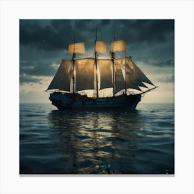 Sailing Ship In The Ocean Canvas Print