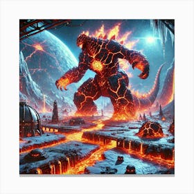 A Futuristic Sci Fi Scene Focusing On The Infernal Canvas Print