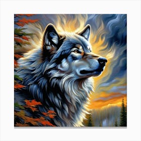 Wolf Painting 3 Canvas Print