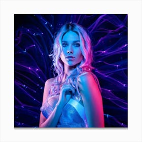 Firefly Ethereal Woman Amid Neon Hallucinations And Fluid Light 78922 (2) Canvas Print