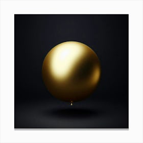 Golden Ball On Black Background 2 Canvas Print