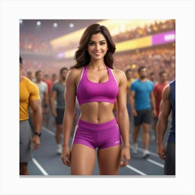 Abstract Painting Sports Woman 41 Canvas Print