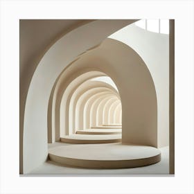 Arches In A White Building 1 Canvas Print