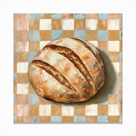 Rustic Bread Pastel Checkerboard 1 Canvas Print