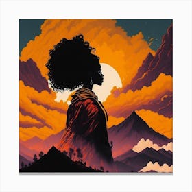 Woman In The Mountains Canvas Print