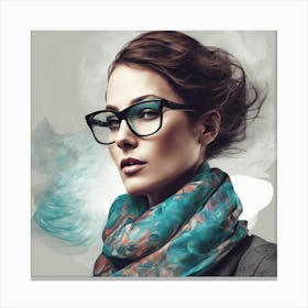 Portrait Of A Woman Wearing Glasses Canvas Print