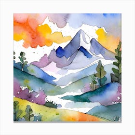 Firefly An Illustration Of A Beautiful Majestic Cinematic Tranquil Mountain Landscape In Neutral Col (34) Canvas Print