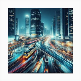 Cityscape At Night 2 Canvas Print