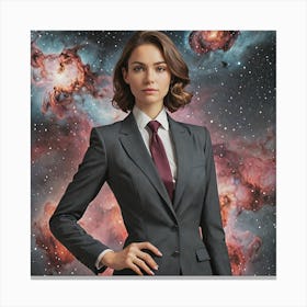Woman In A Suit And Tie Canvas Print