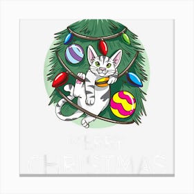 Merry Christmas Cat Shirt For Cat Lover Christmas Tree Cat 1 Canvas Print