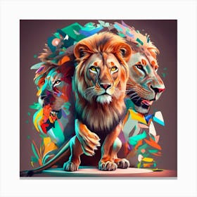 Texte Free Lion Photo Cinematic Canvas Print