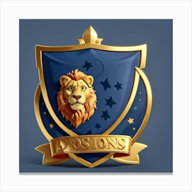 Default Logo Of A Shield With A Lions Head And A Star On It V 0 (1) Canvas Print