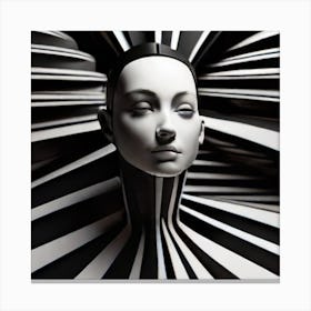 human figure black and white, optical art4k , high quality Canvas Print