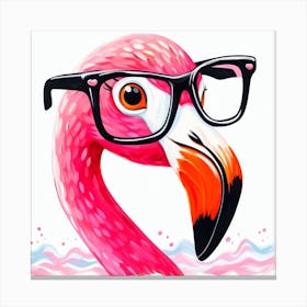 Flamingo With Glasses 4 Canvas Print