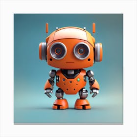 Orange Robot Canvas Print