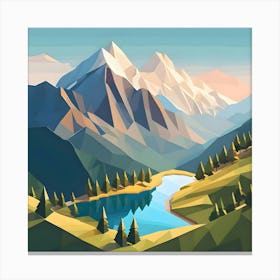 Landscape With Mountains Canvas Print