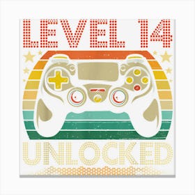 14st Birthday Gaming Vintage Gift 14 Year Old Gamer Canvas Print