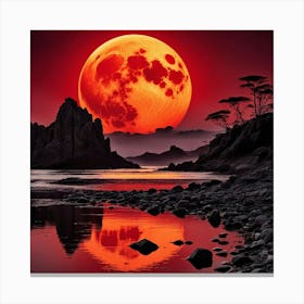 Full Moon Over Water 1 Canvas Print