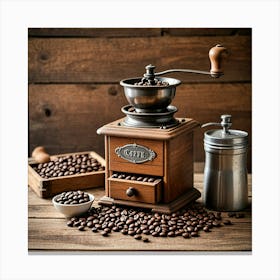 Coffee Grinder With Coffee Beans 3 Canvas Print