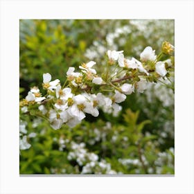 White Cherry Blossoms Canvas Print