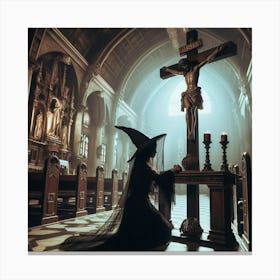 Witch On The Cross Canvas Print
