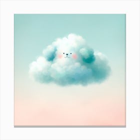 Cute Blue Dog Cloud Canvas Print
