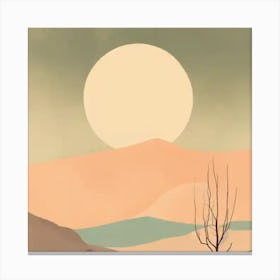 Landscape With A Full Moon Canvas Print