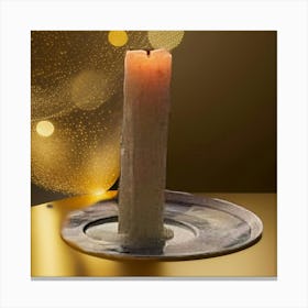 Candle On A Tray Canvas Print