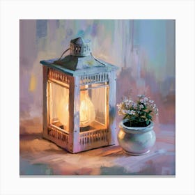 Lantern In A Pot Canvas Print