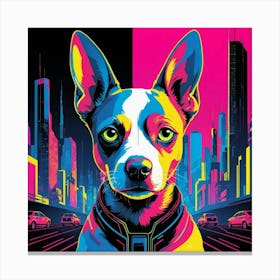 Neon Dog Canvas Print