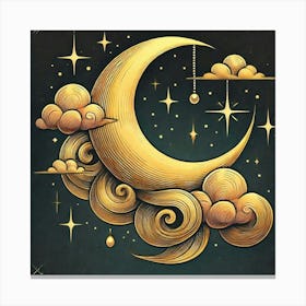 Tattoo Moon 3 Canvas Print