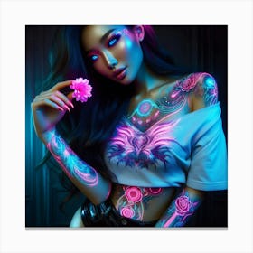 Glow In The Dark Girl Canvas Print