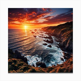 Sunset Over The Ocean Canvas Print