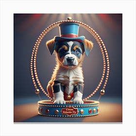 Circus Puppy (Series) Ringmaster Canvas Print