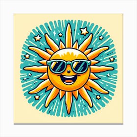 Sun With Sunglasses 5 Canvas Print